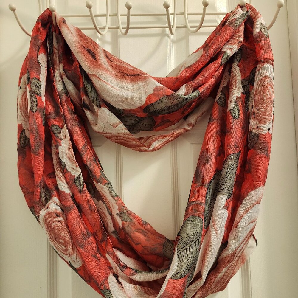 Pink Rose Infinity Scarf